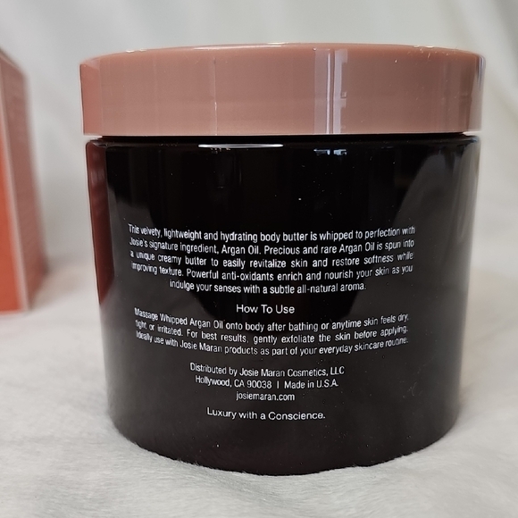 NEW! Josie Maran 13.5 oz Argan Amour Whipped Argon Oil Body Butter-Vanilla Berry - Picture 3 of 4